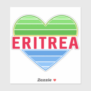 I Liebe Eritrea, Eritreer Fahne Herz Aufkleber