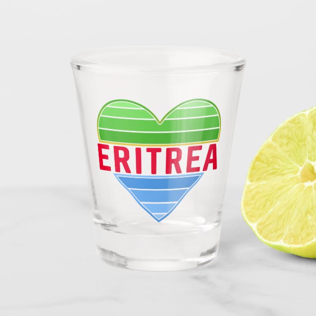 I Liebe Eritrea, Eritreer Herz Schnapsglas (Vorderseite)
