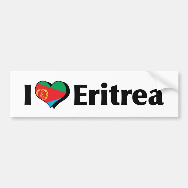 I Liebe Eritrea Flagge Autoaufkleber (Vorne)