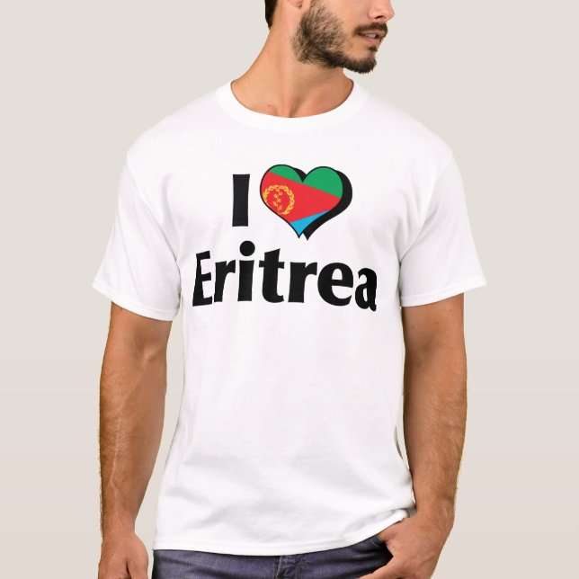 I Liebe Eritrea Flagge T-Shirt (Vorderseite)