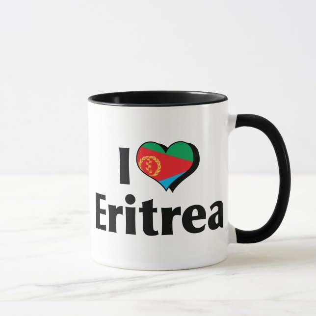 I Liebe Eritrea Flagge Tasse (Rechts)