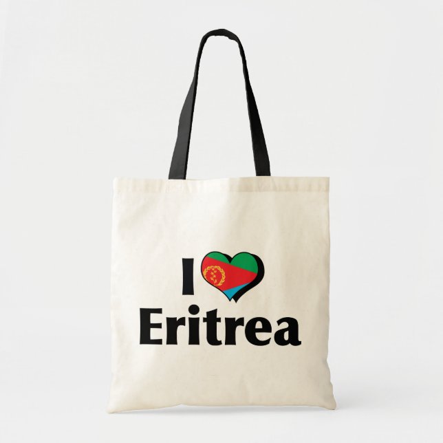 I Liebe Eritrea Flagge Tragetasche (Vorne)