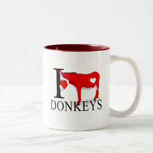 I Liebe-Esel-Tassen Zweifarbige Tasse