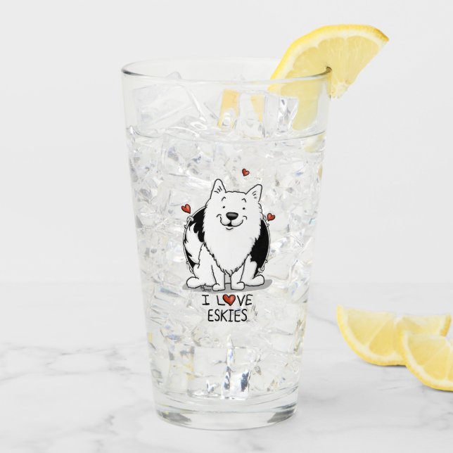 I Liebe Eskies (I Liebe American Eskimo Hunde) - N Glas (Rückseite Ice)