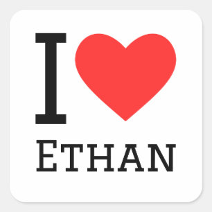 I Liebe Ethan Quadratischer Aufkleber