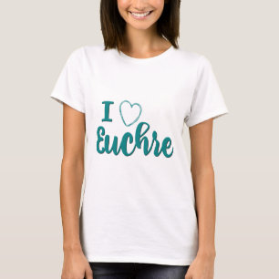 I Liebe Euchre Personalisiert Letters Design T-Shirt