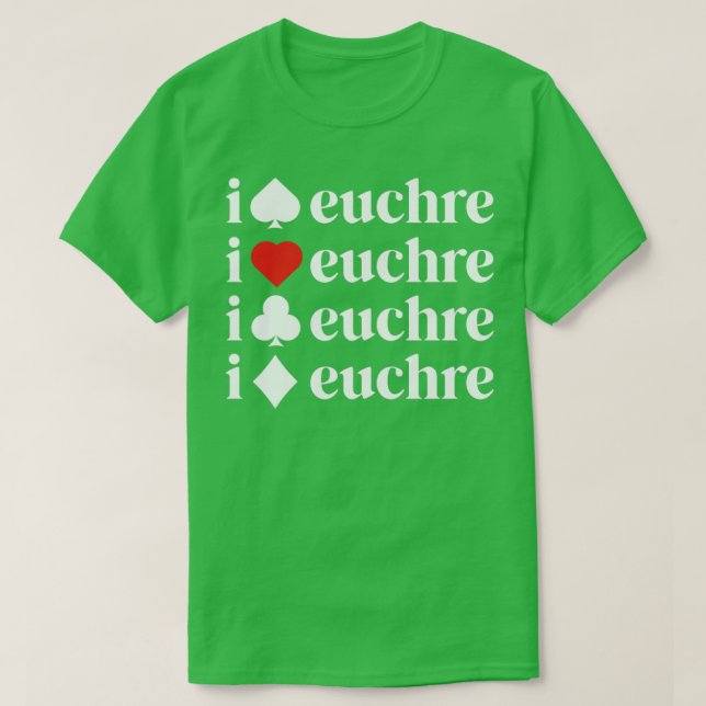 I Liebe Euchre Shirt Women Card Game Player Mother (Design vorne)
