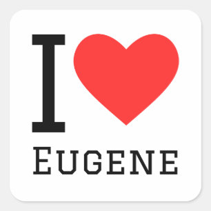 I Liebe eugene Quadratischer Aufkleber