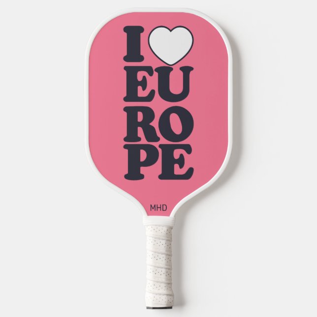I LIEBE EUROPE Custom Monogram & color Pickleball  Schläger (Vorderseite)