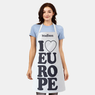 I LIEBE EUROPE INDIVIDUELLE NAME SCHÜRZE