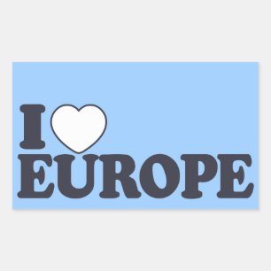 I LIEBE EUROPE Sonderaufkleber Rechteckiger Aufkleber