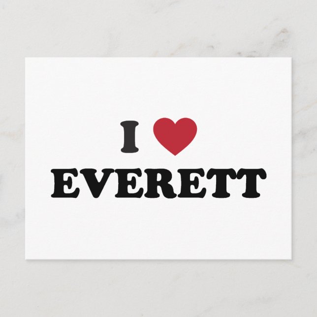I Liebe Everett Washington Postkarte (Vorderseite)