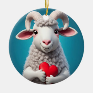 I Liebe Ewe Keramik Ornament