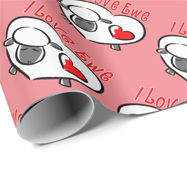 I Liebe Ewe Romantische Zitate Geschenkpapier (Rolleneckpunkt)