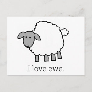 I Liebe Ewe Sheep Postkarte