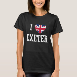I Liebe Exeter England Union Jack Flag Herz Englis T-Shirt