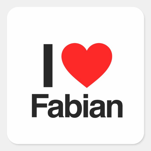 i Liebe fabian Quadratischer Aufkleber (Vorderseite)