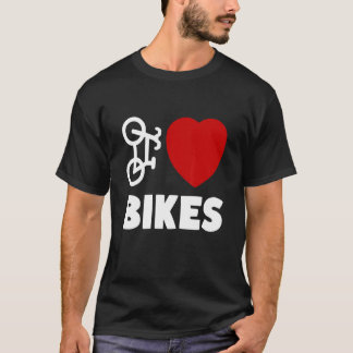 I Liebe Fahrräder Herzradfahrer T-Shirt