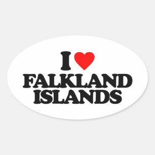 I LIEBE FALKLAND INSELN OVALER AUFKLEBER