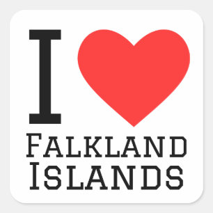 I Liebe Falkland Islands Quadratischer Aufkleber