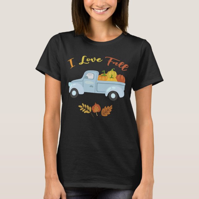 I Liebe Fall Niedlich Herbst Ändern Blätter T-Shirt (Vorderseite)