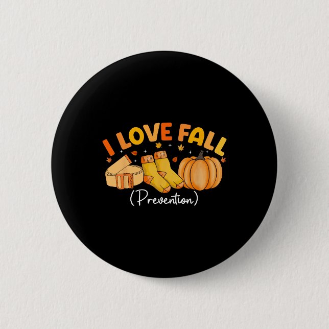 I Liebe Fall Prevention Socks Erntedank Physikalis Button (Vorderseite)