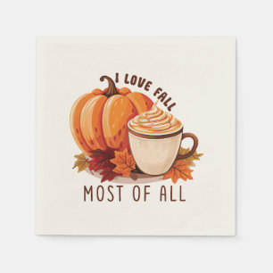 I Liebe Fall - Pumpkin und Pumpkin GewürzLatte Serviette