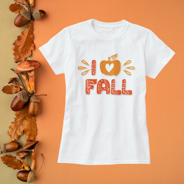I Liebe Fall Typografie T-Shirt (Von Creator hochgeladen)