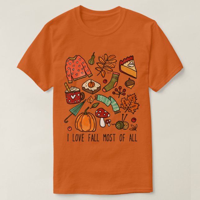 I Liebe fällt am meisten Fall Lover Design T-Shirt (Design vorne)