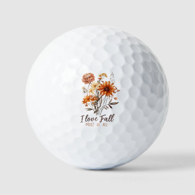I Liebe fällt am meisten - Herbstblätter Golfball (Vorderseite)