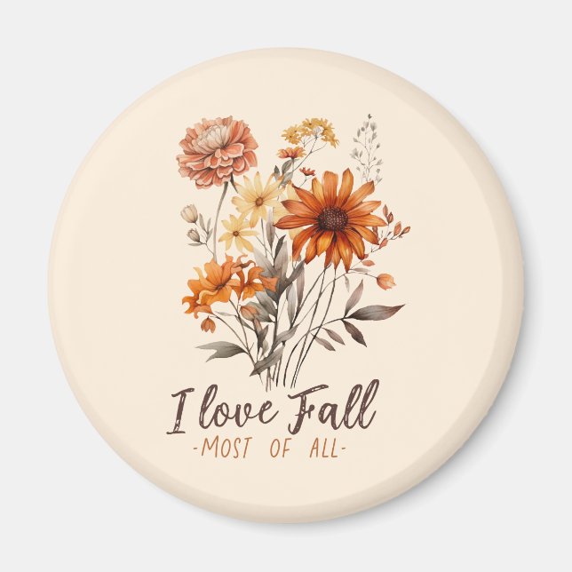I Liebe fällt am meisten - Herbstblätter Magnet (Vorne)