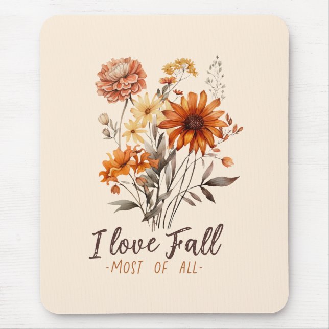 I Liebe fällt am meisten - Herbstblätter Mousepad (Vorne)