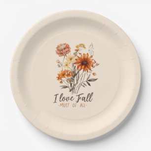 I Liebe fällt am meisten - Herbstblätter Pappteller