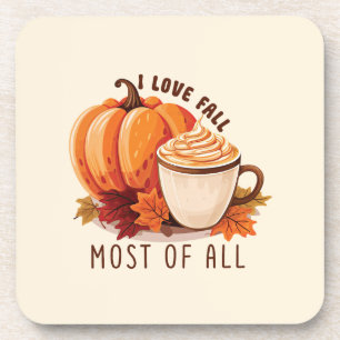 I Liebe fällt am meisten - Latte & Herbst Vibes Getränkeuntersetzer
