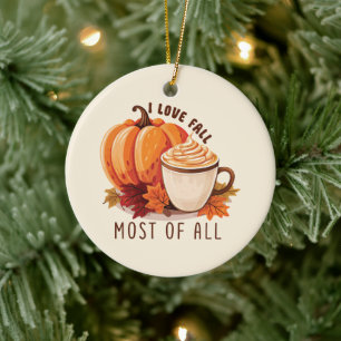I Liebe fällt am meisten - Latte & Herbst Vibes Keramik Ornament