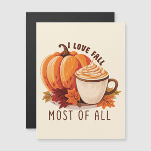 I Liebe fällt am meisten - Latte & Herbst Vibes Magnetkarte