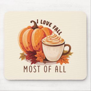 I Liebe fällt am meisten - Latte & Herbst Vibes Mousepad
