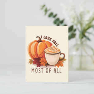 I Liebe fällt am meisten - Latte & Herbst Vibes Postkarte