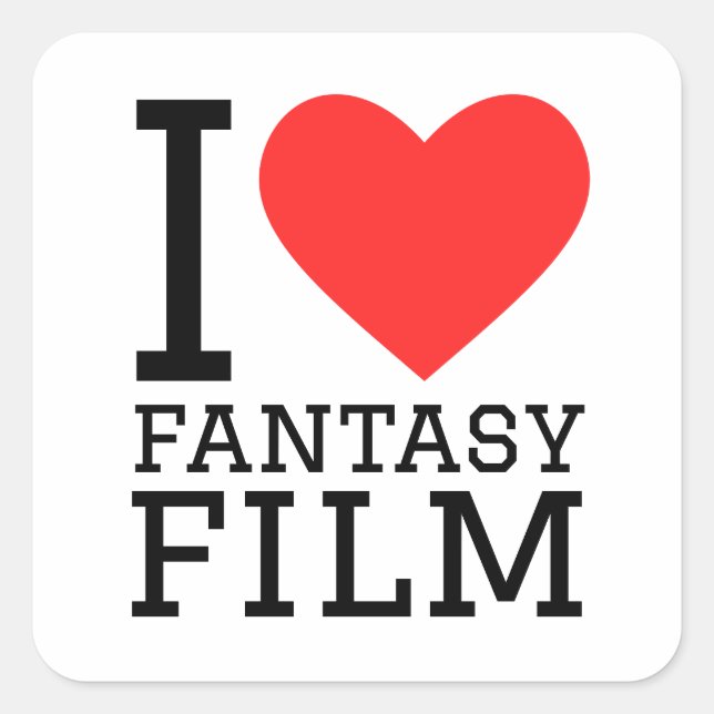 I Liebe Fantasy Film Quadratischer Aufkleber (Vorderseite)