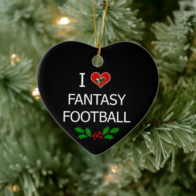 I Liebe Fantasy Football Keramik Ornament (Baum)