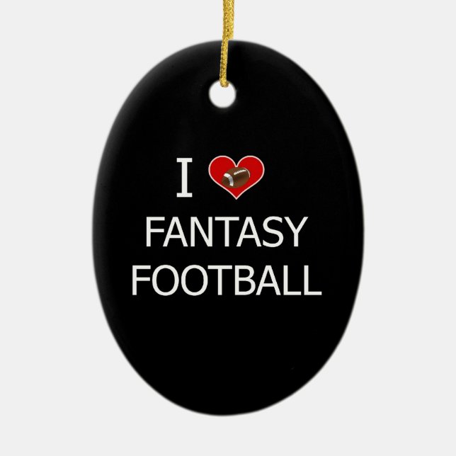 I Liebe Fantasy Football Keramikornament (Vorne)