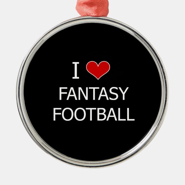 I Liebe Fantasy Football Ornament Aus Metall (Vorne)