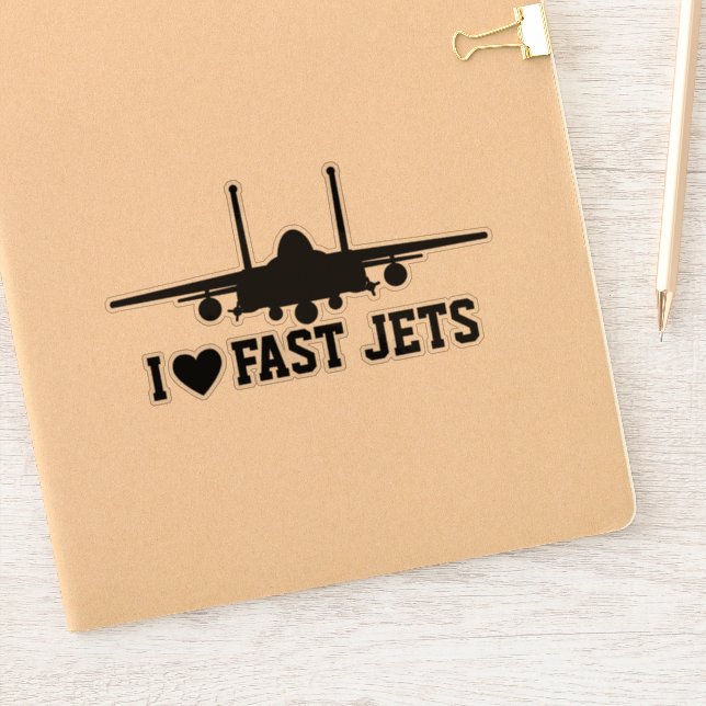 I Liebe Fast Jets Black Strike Eagle Aufkleber (Notizbuch)