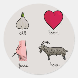 I Liebe FB Runder Aufkleber