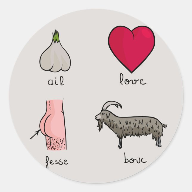 I Liebe FB Runder Aufkleber (Vorderseite)