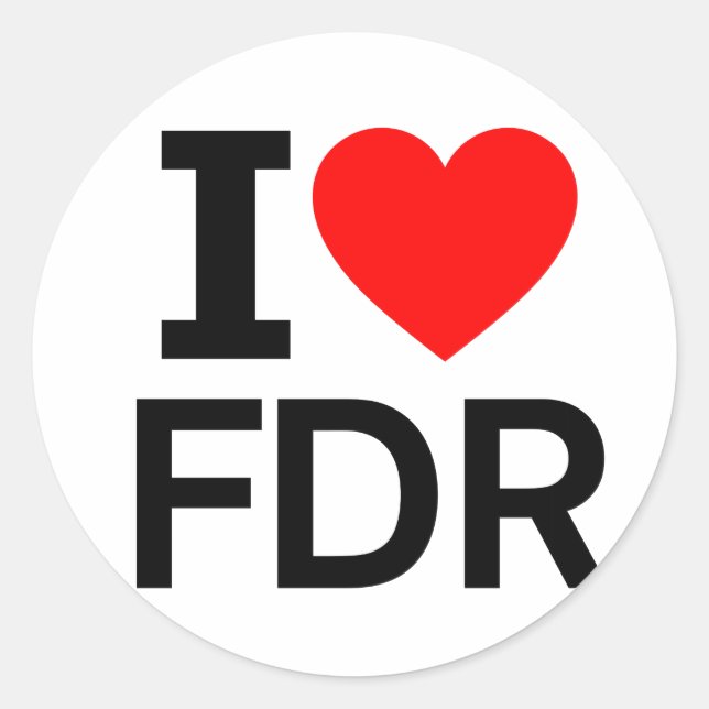 I Liebe FDR Runder Aufkleber (Vorderseite)