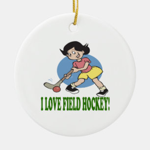 I Liebe-Feld-Hockey 2 Keramikornament