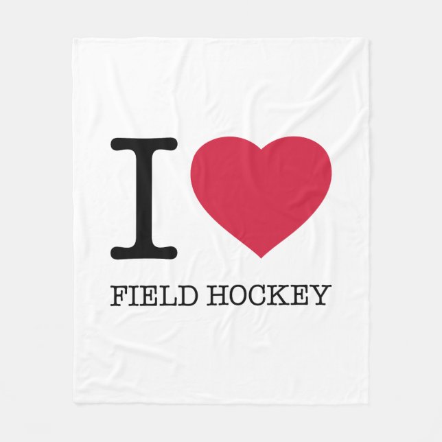 I LIEBE FELD HOCKEY FLEECEDECKE (Vorderseite)