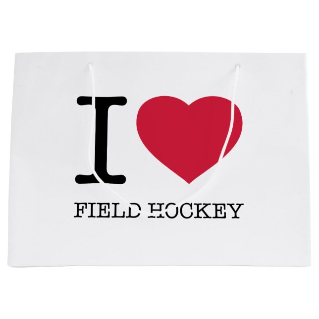 I LIEBE FELD HOCKEY GROßE GESCHENKTÜTE (Vorderseite)