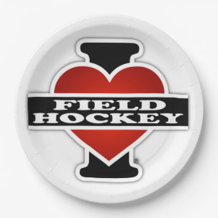 I Liebe-Feld-Hockey Pappteller
